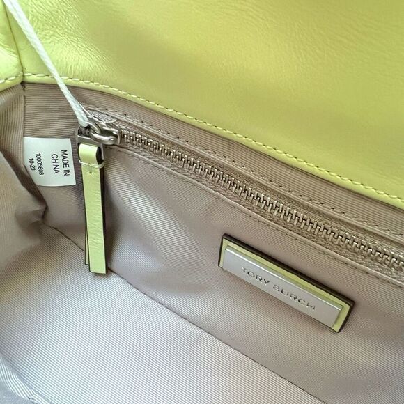 💚Brand New Tory Burch Kira Top Handle Napa Diamond Quilted Bag in Pear / Silver - Picture 14 of 17